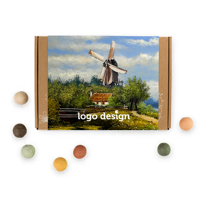Coloured seed bombs gift